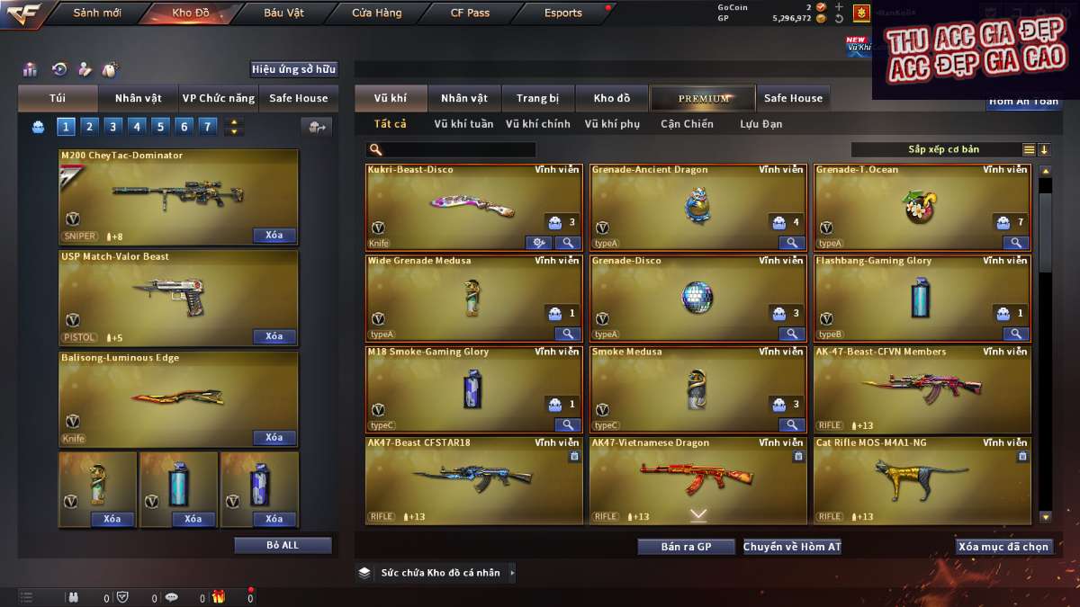 shop acc cf uy tin gia re